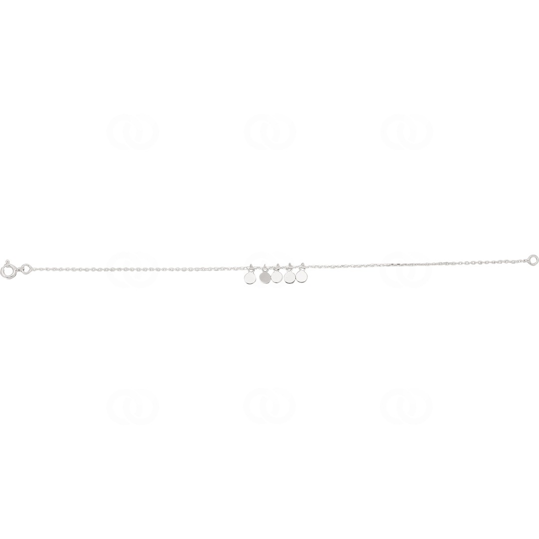 Fusskette 925 Silber rhodiniert 26cm