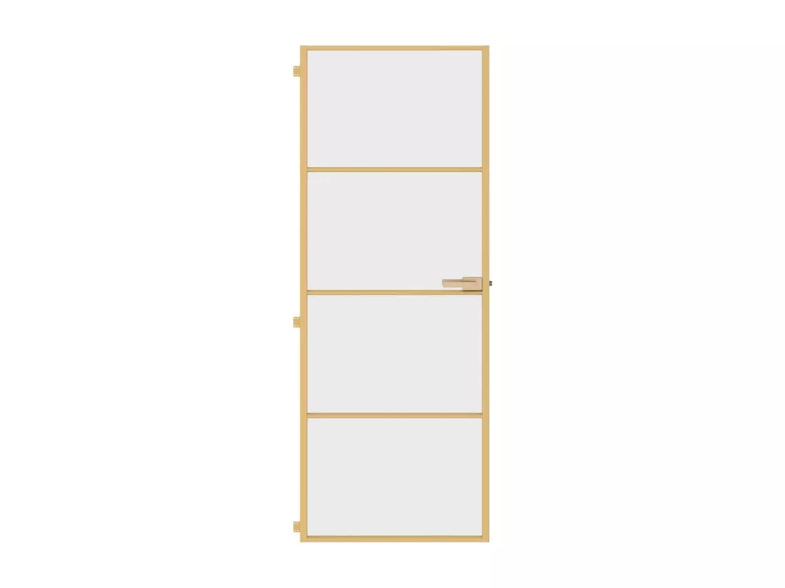 Porte intérieure mince doré 76x201,5 cm verre trempé aluminium