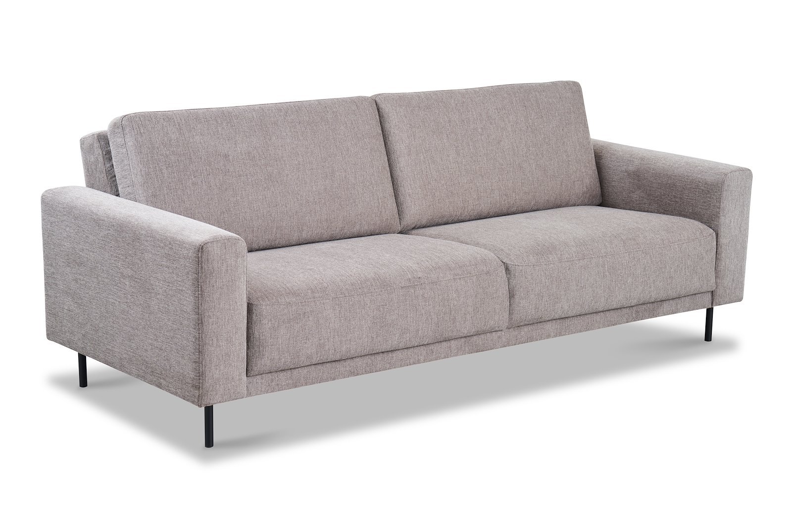 Portland sovesofa Tekstil Brego 34 Stone med sorte ben