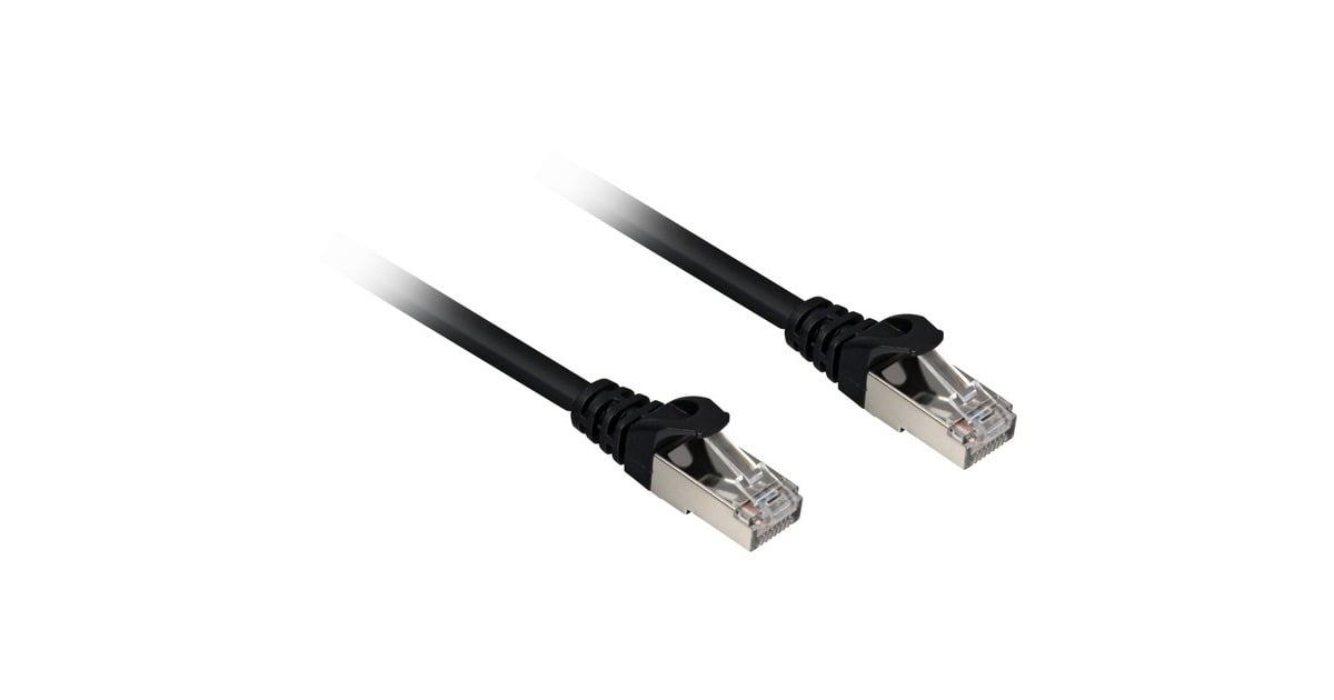 SharkoonPatchkabel SFTP, RJ-45 met Cat.6a  (Zwart, 10 meter, Halogeenvrij)