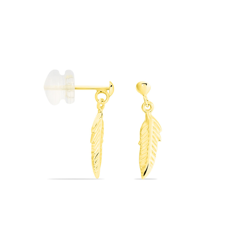 Boucles D'oreilles Pendantes Bartolomea Feuille Or Jaune