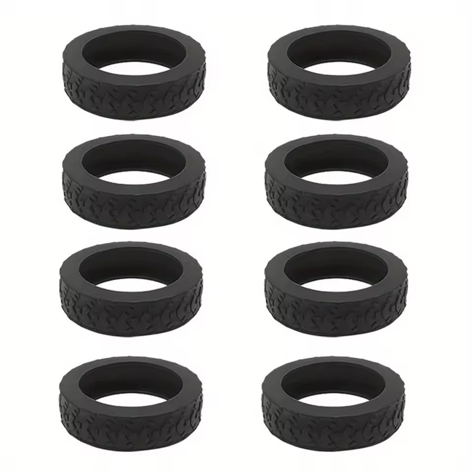 (8er Set) Gummi Reisekoffer Radschutz Verdickter Reifen Überzug Abdeckung für Koffer / Trolley  / Handgepäck Räder - Schwarz