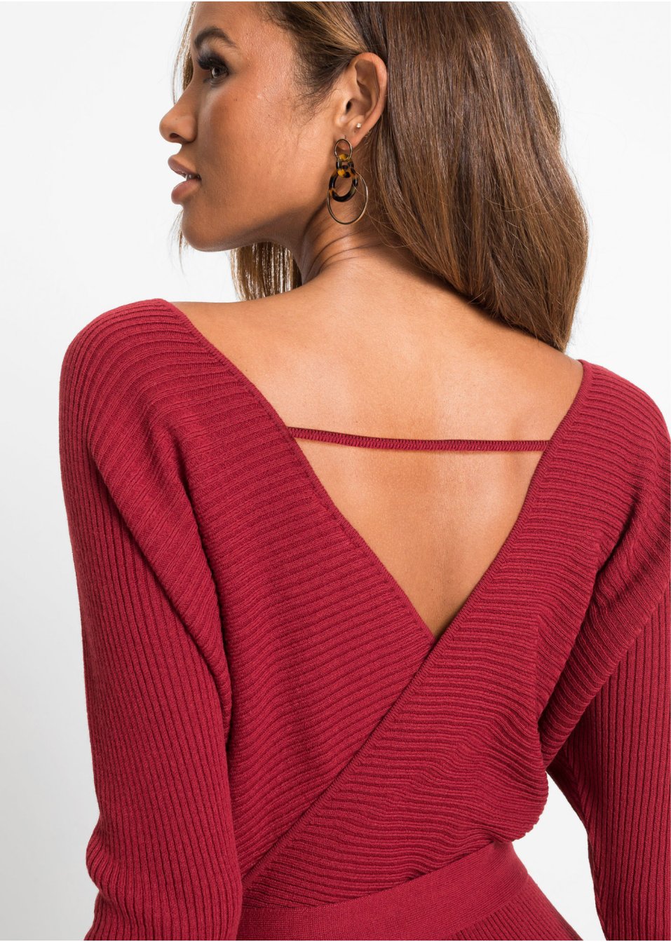 Robe en maille style cache-cœur