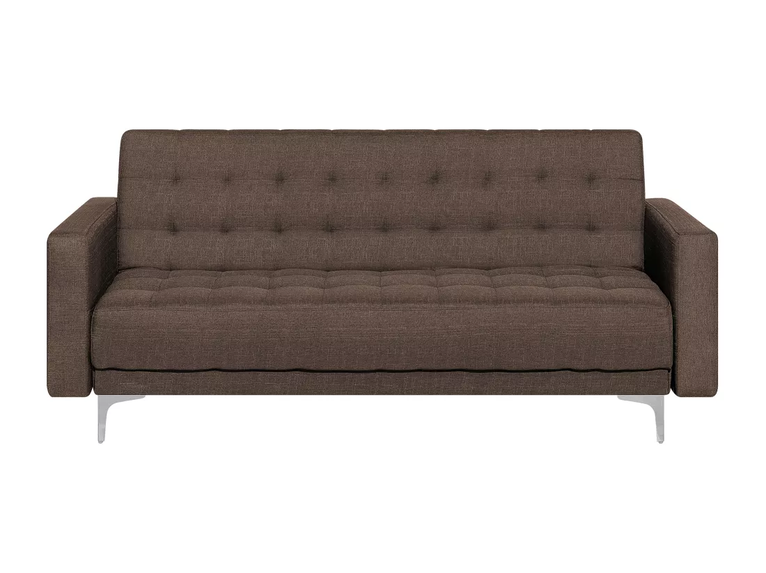 Canapé convertible 3 places en tissu marron foncé ABERDEEN