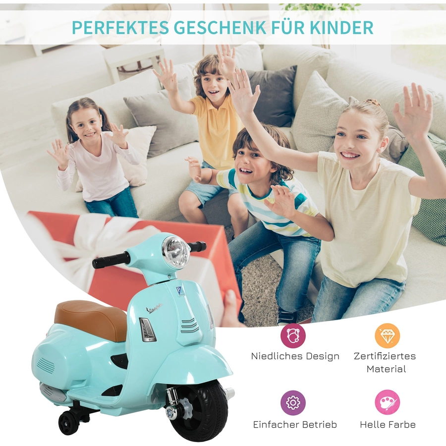 HOMCOM Elektrisches Kindermofa im Vespa Stil grün