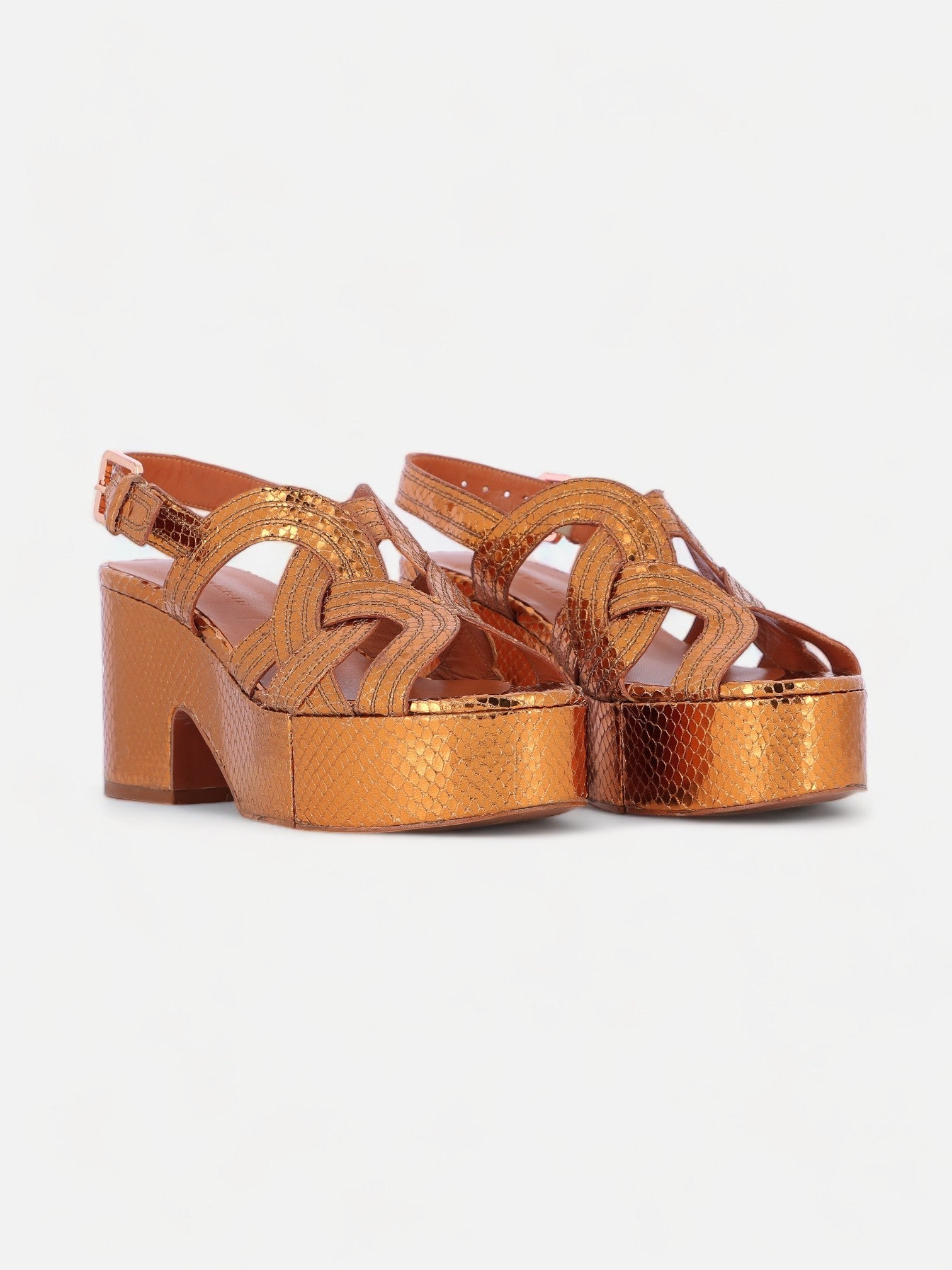SANDALS - CHOU sandals, snake effect