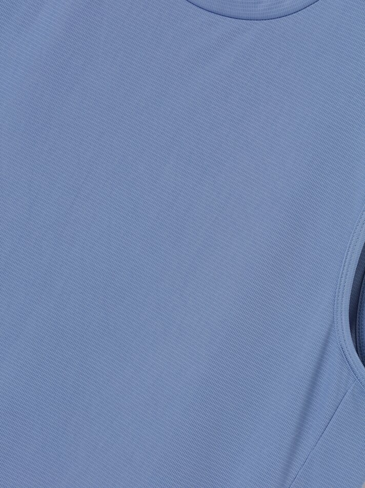 Camiseta esportiva sem mangas - Azul Índigo Claro