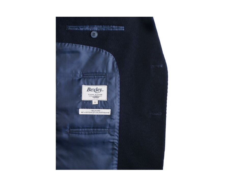 Blazer homme velours côtelé lavé Marine - LÉONTILDE