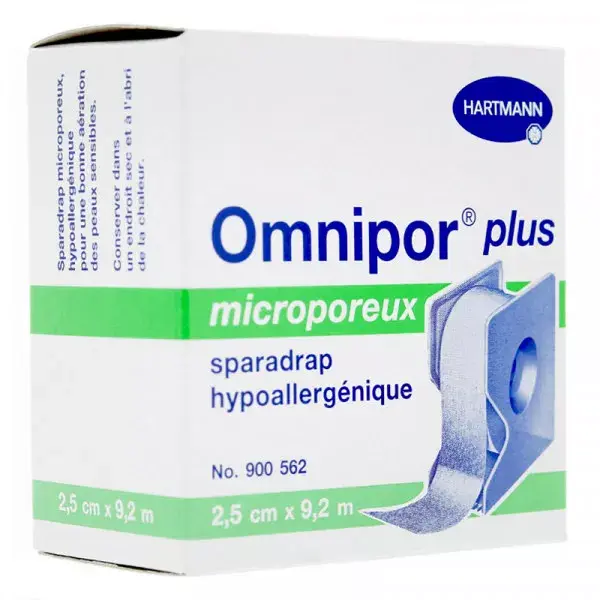 Fita adesiva microporosa Hartmann Omnipor Plus com dispensador, 9,2 m x 2,5 cm