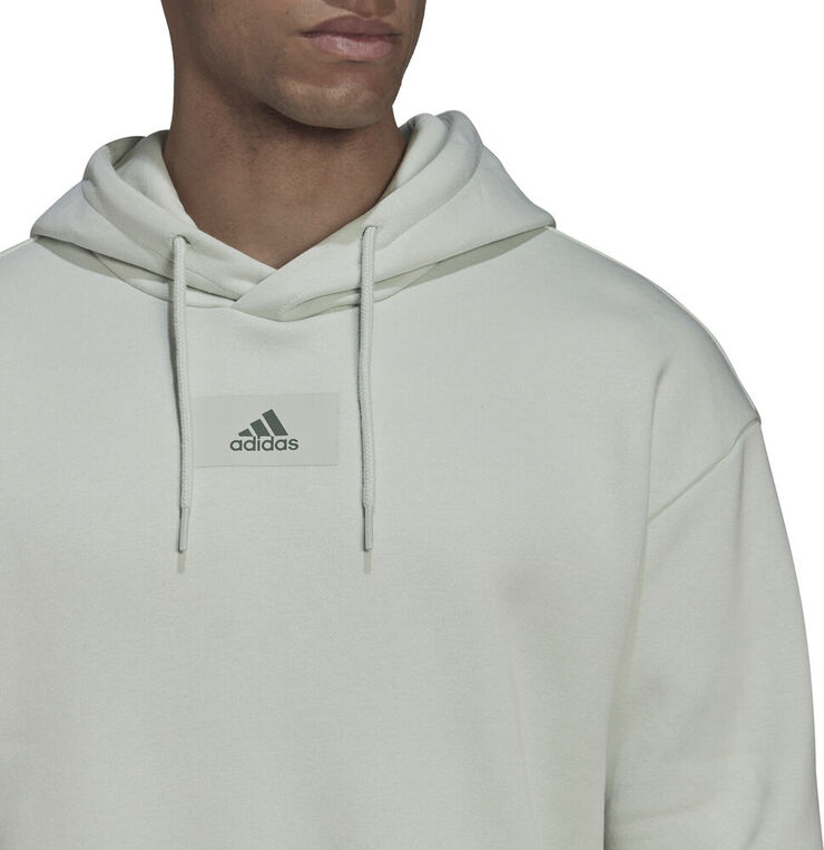 adidas Essentials FeelVivid Cotton Fleece Drop Shoulder hættetrøje Hvid