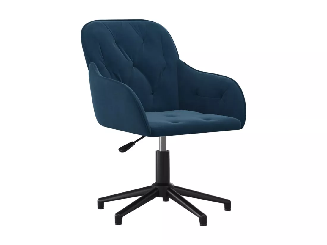 Chaise pivotante de bureau Bleu Velours