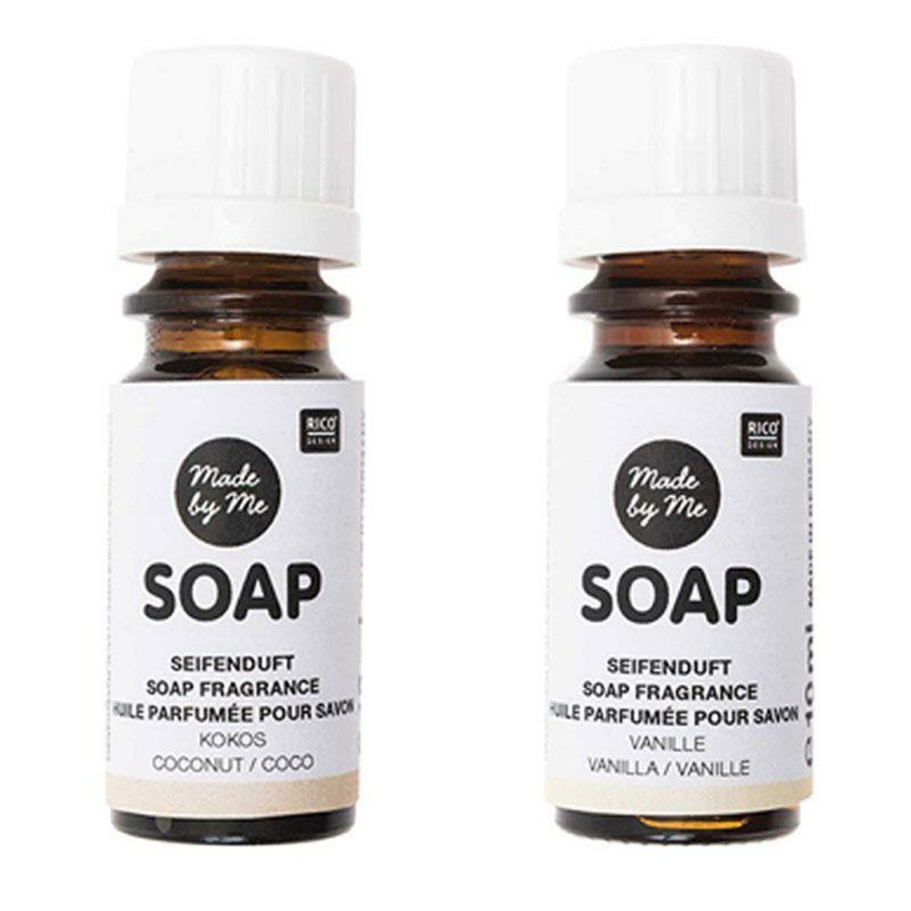 2 huiles parfumées 10 ml pour savon - noix de coco, vanille