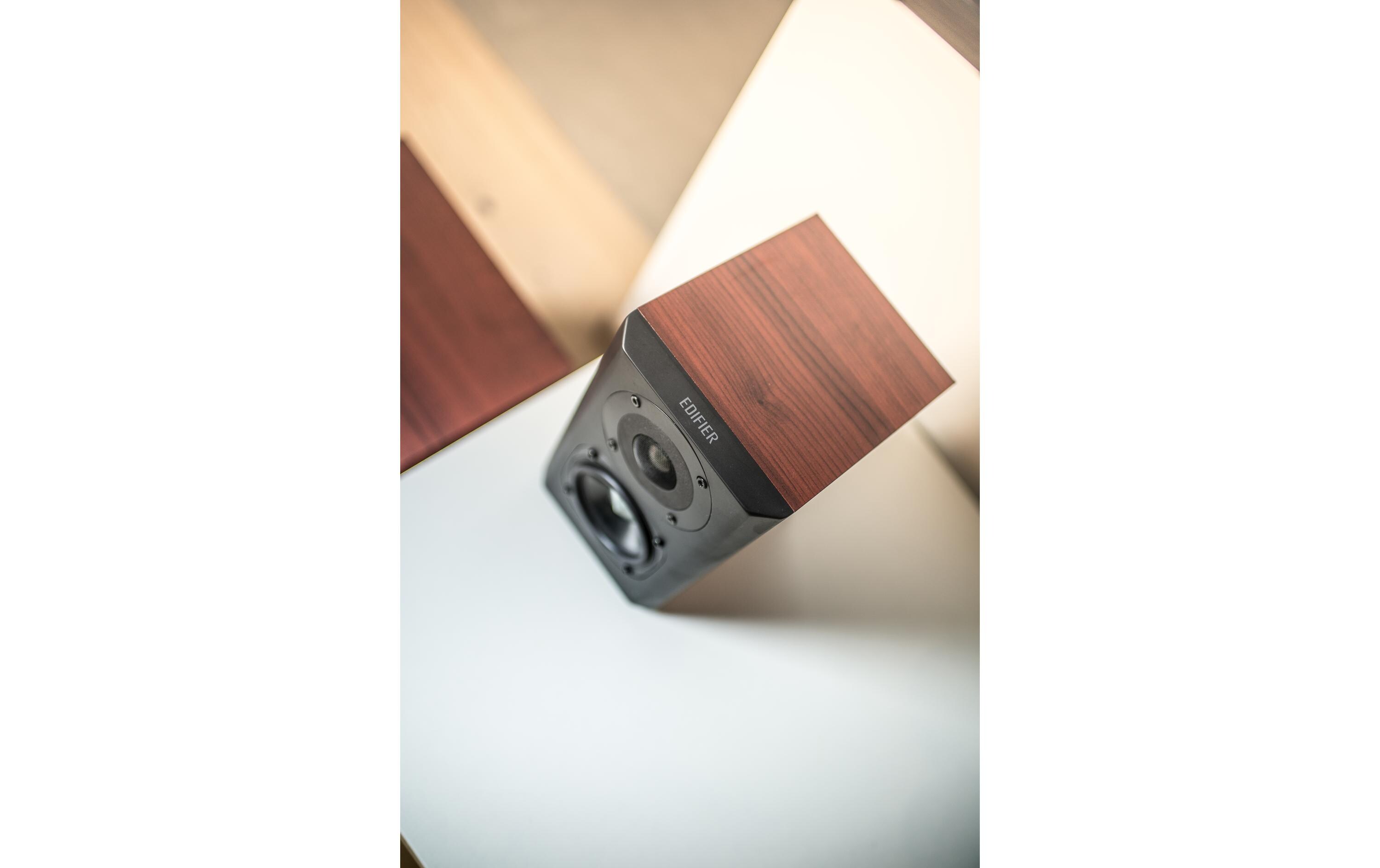 Regallautsprecher Paar S350DB mit Subwoofer Braun<br>Aktive 2.1 Lautsprecher mit Subwoofer und Bluetooth