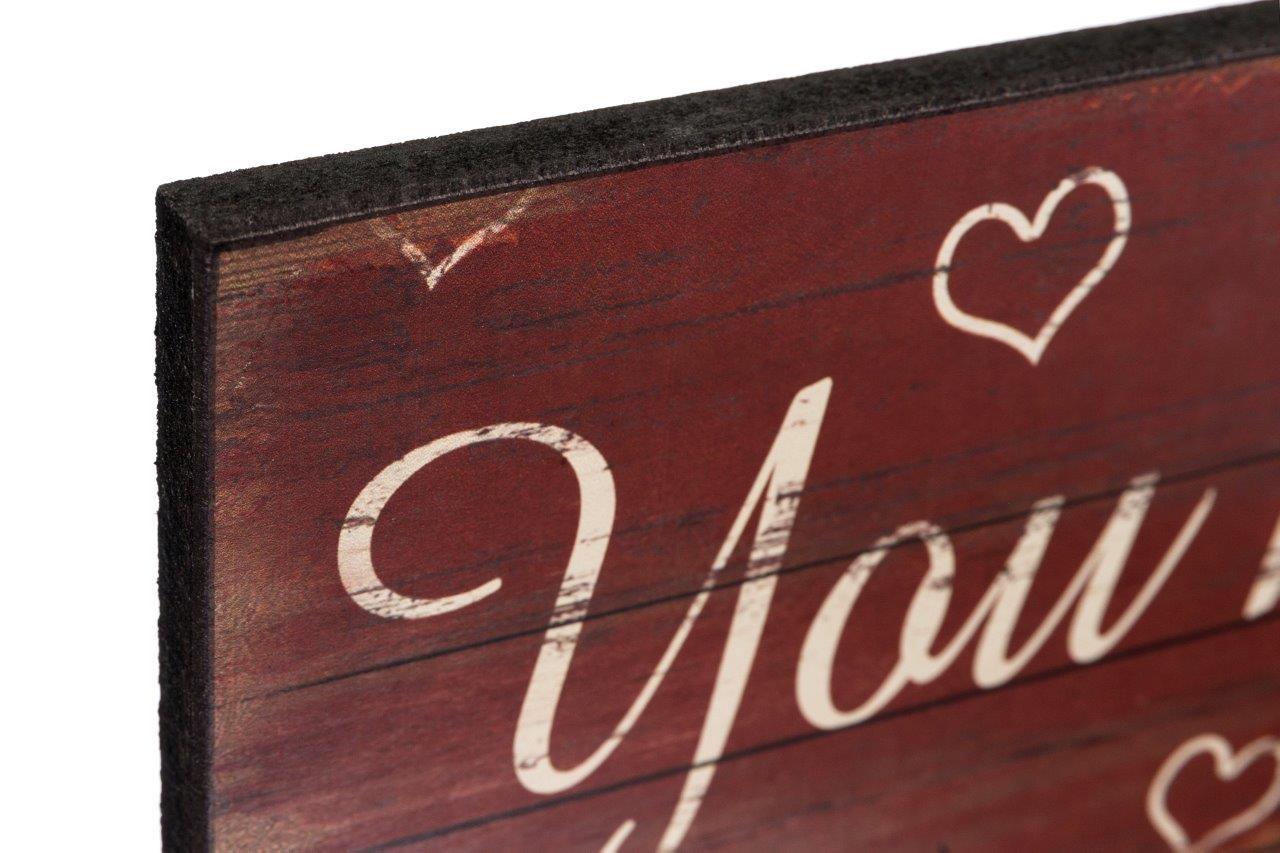 Holzschild YOU HAD ME AT HELLO - braun - 40x10 cm