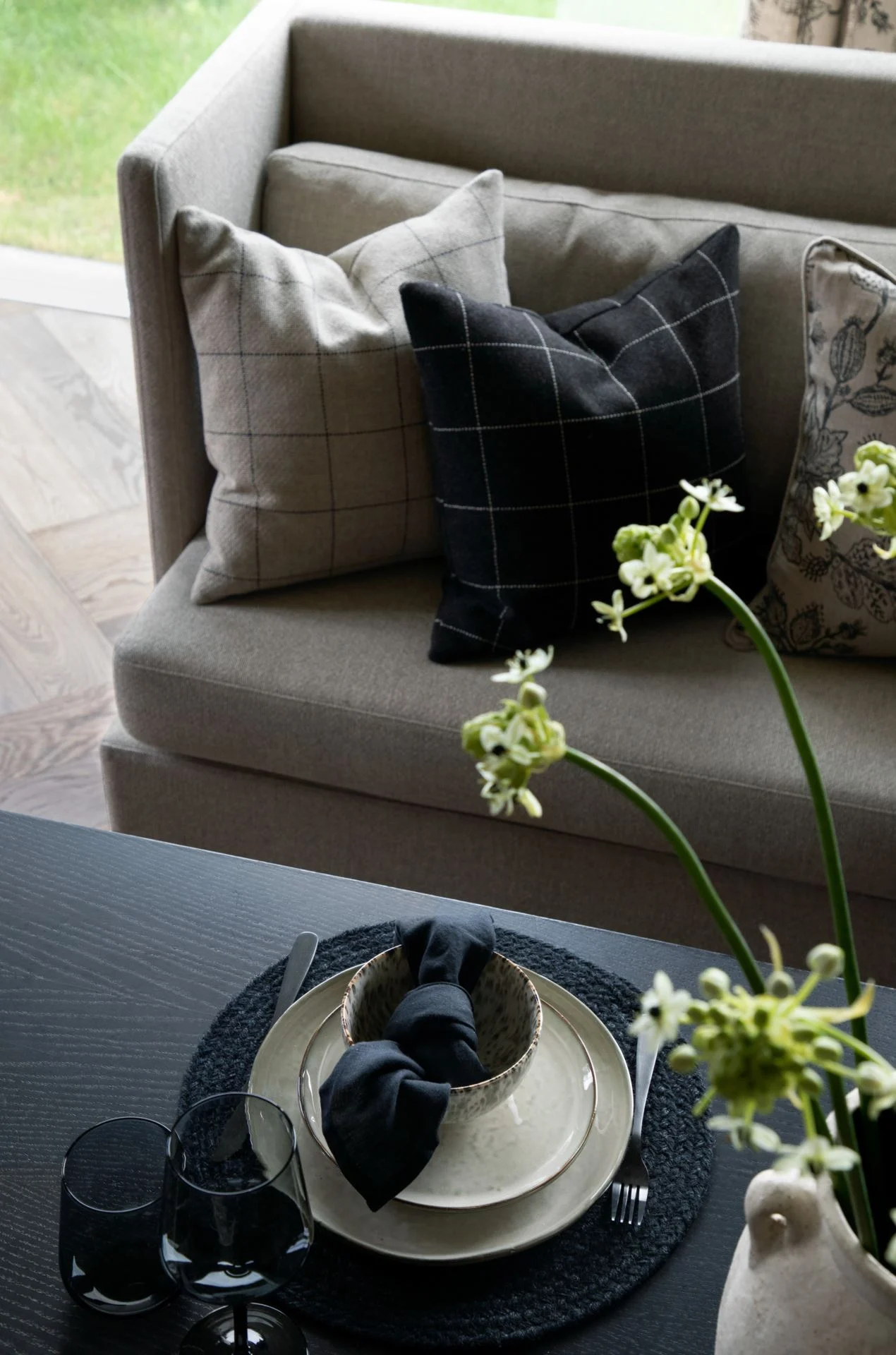 Spisestuesofa setetrekk pakke beige - 40x40x60 cm
