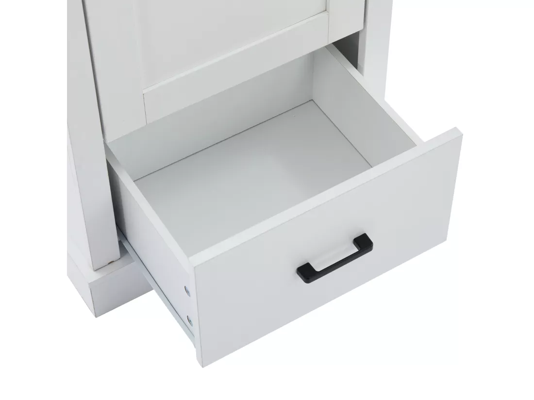 Vitrine LED moderne 50x35x178cm- avec éclairage LED - 1 - avec 1 tiroir - avec 1 porte vitrée - vitrine 5 compartiments - blanc
