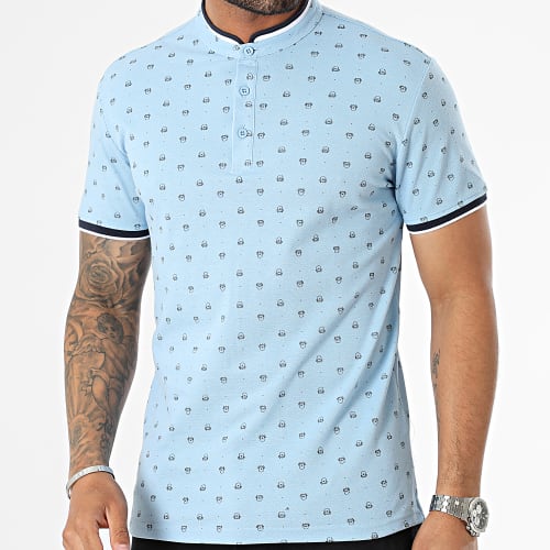 Polo Manches Courtes Bleu Clair