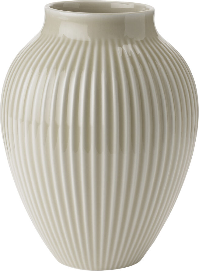 Knabstrup Keramik Knabstrup vase H 20 cm ripple sand Ripple sand