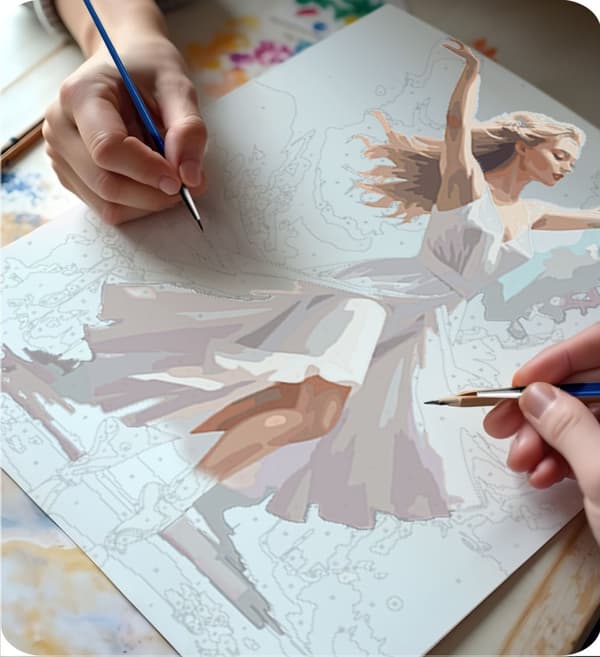 Maleri etter tall 40x50 cm Massido Dancing Woman