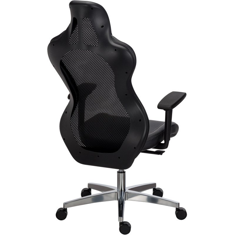 Fauteuil de bureau gamer LEWIS simili cuir- avec accoudoirs et appui-tête- Réglage profondeur d'assise- Mécanisme Synchone -Pieds aluminium