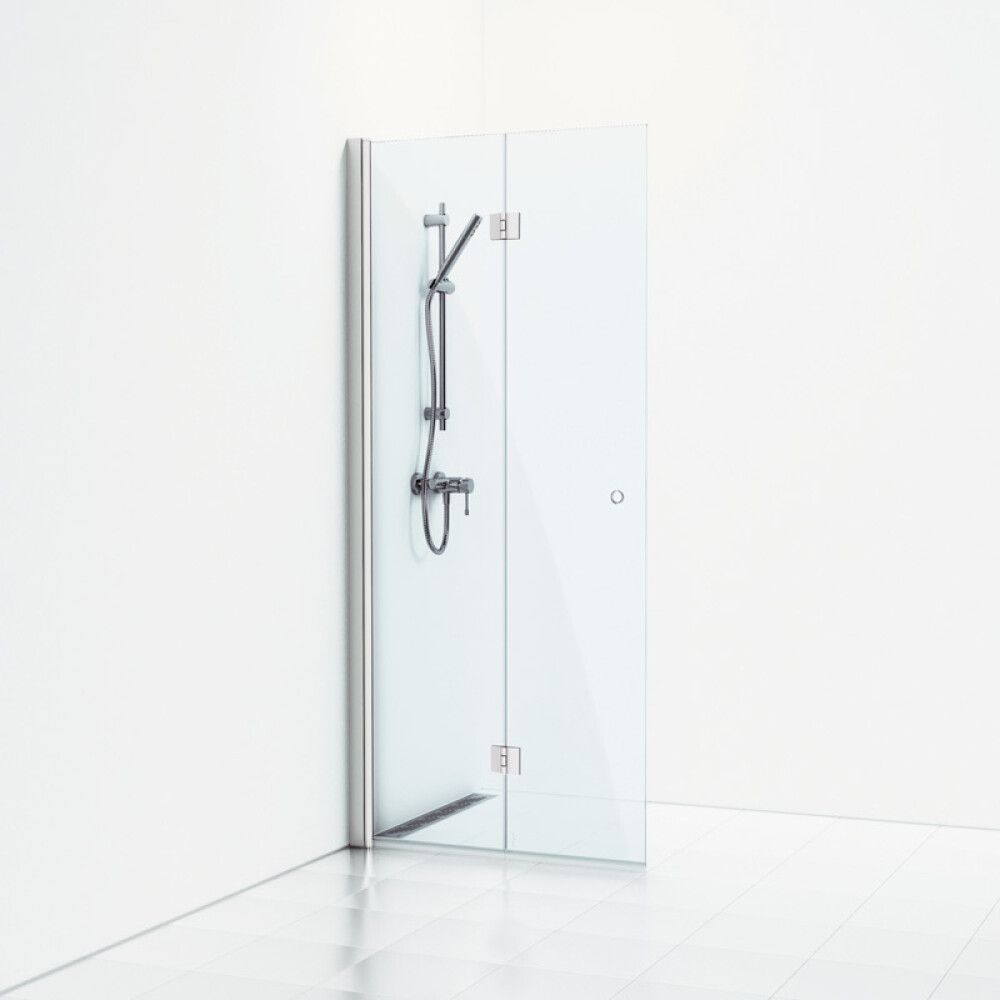 DUSJDØR FOLDBAR SVEDBERGS SKOGA 80CM MATT ALU/KLARGLASS
