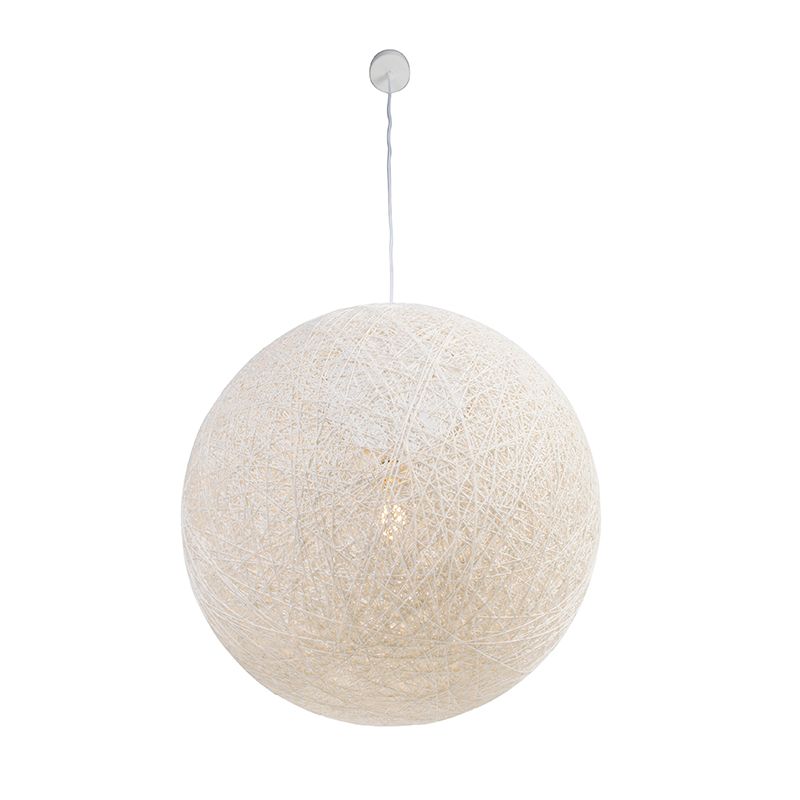 Landelijke hanglamp wit bol 60cm - Corda