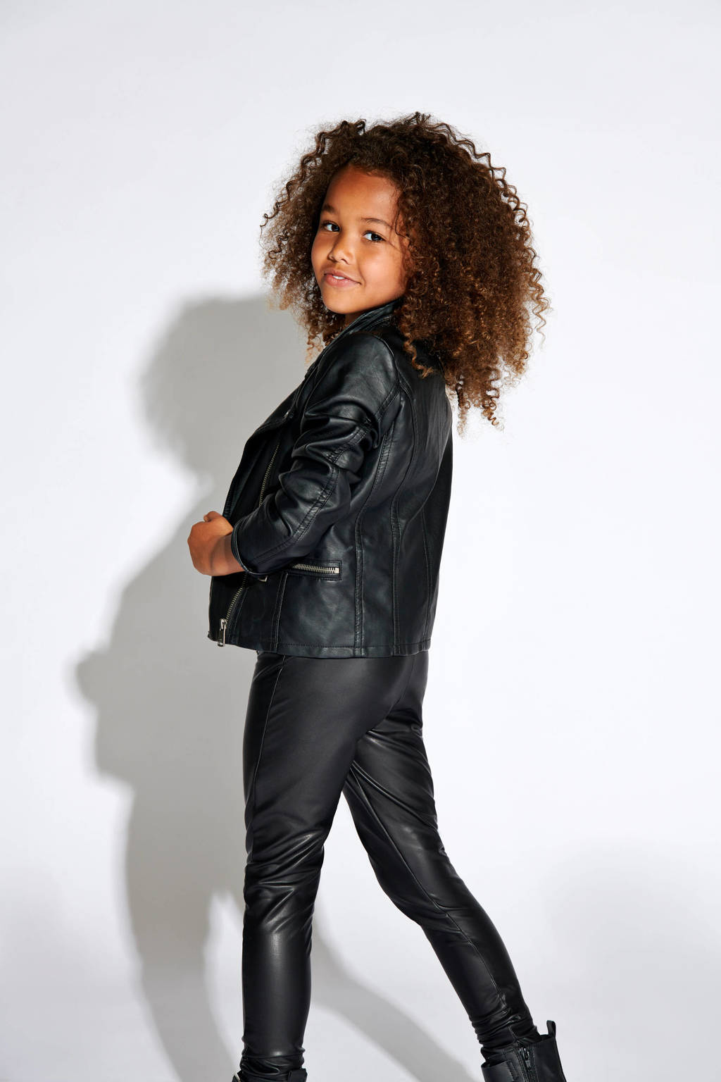 ONLY imitatieleren bikerjack KONFREYA zwart