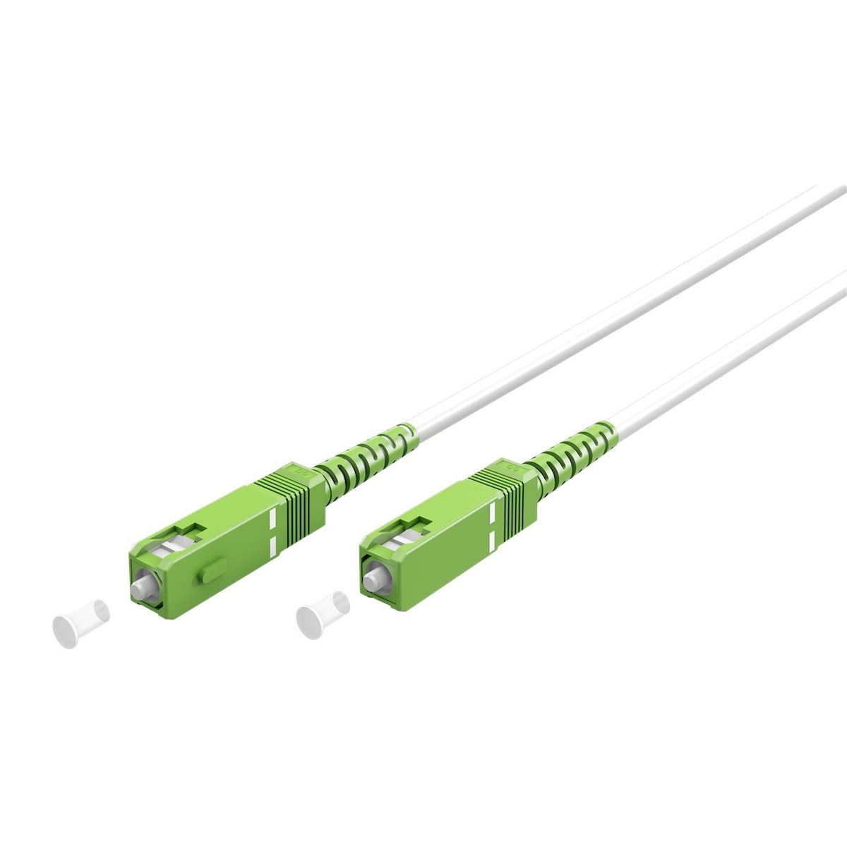Fiberoptisk kabel (FTTH), Singlemode (OS2) Hvit, hvit (Simplex), 0,5 m