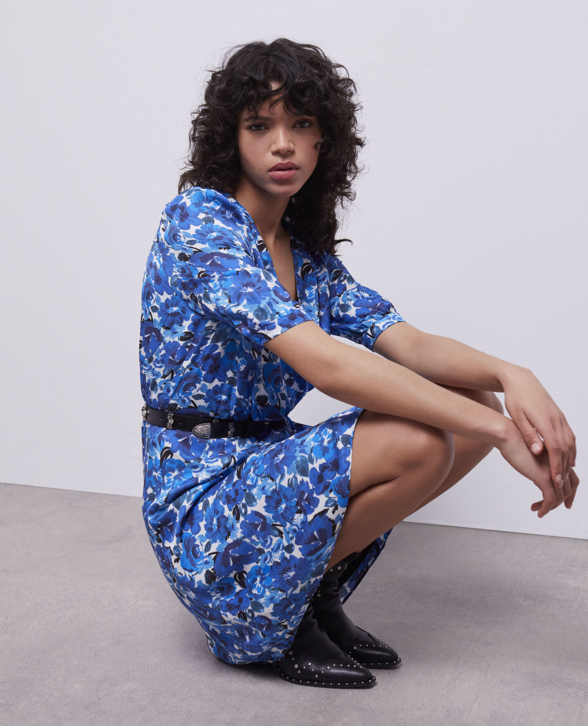 Robe portefeuille courte imprimée