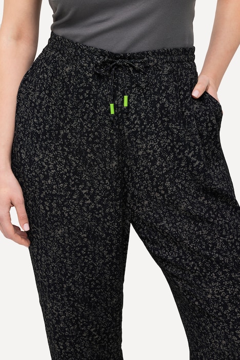 Schlupfhose Rose, weites Bein, Elastikbund, Krepp