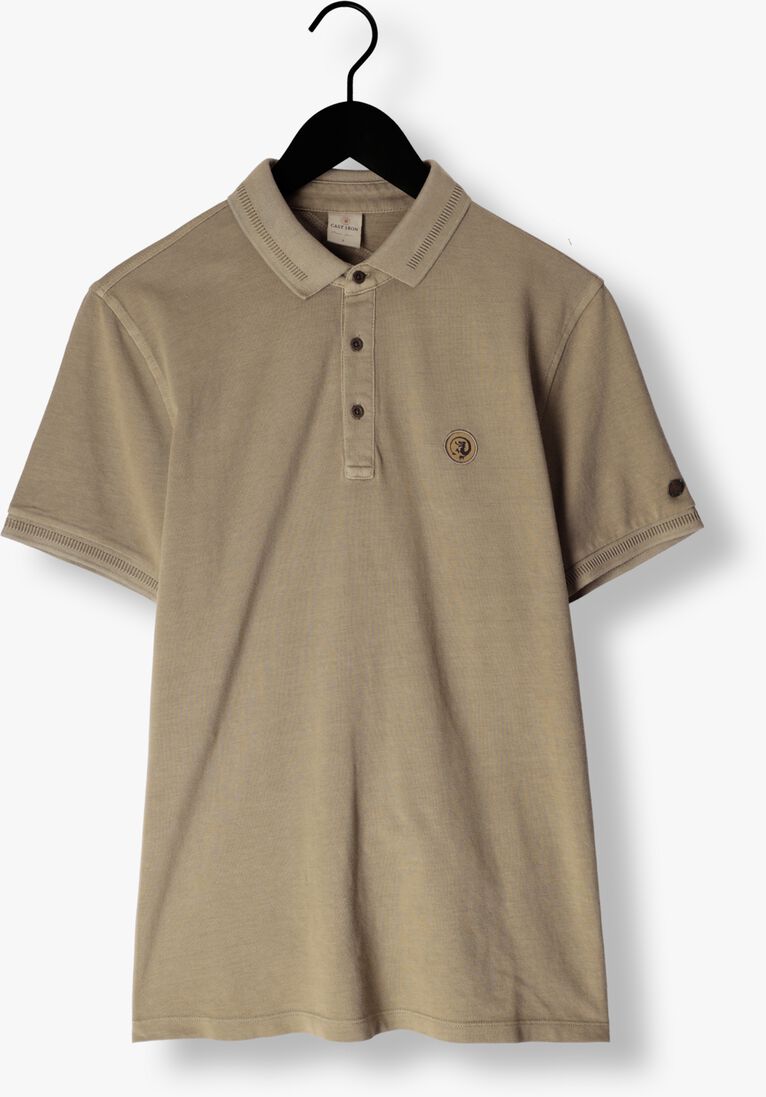 CAST IRON olijf cast iron polo short sleeve polo injected cotton pique