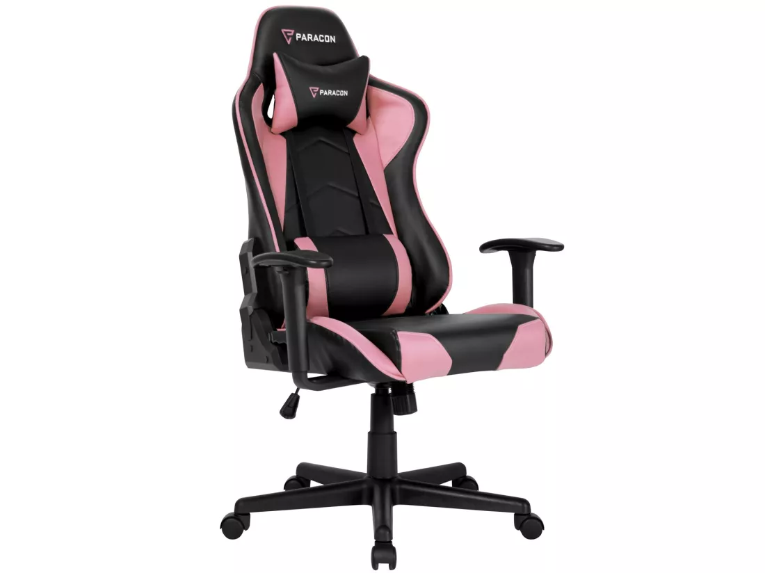 Paracon Chaise Brawler Gamin avec oreiller cervical et soutien lombaire, rose.
