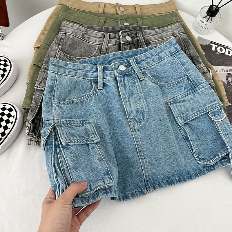 Babique - Lage denim minirok