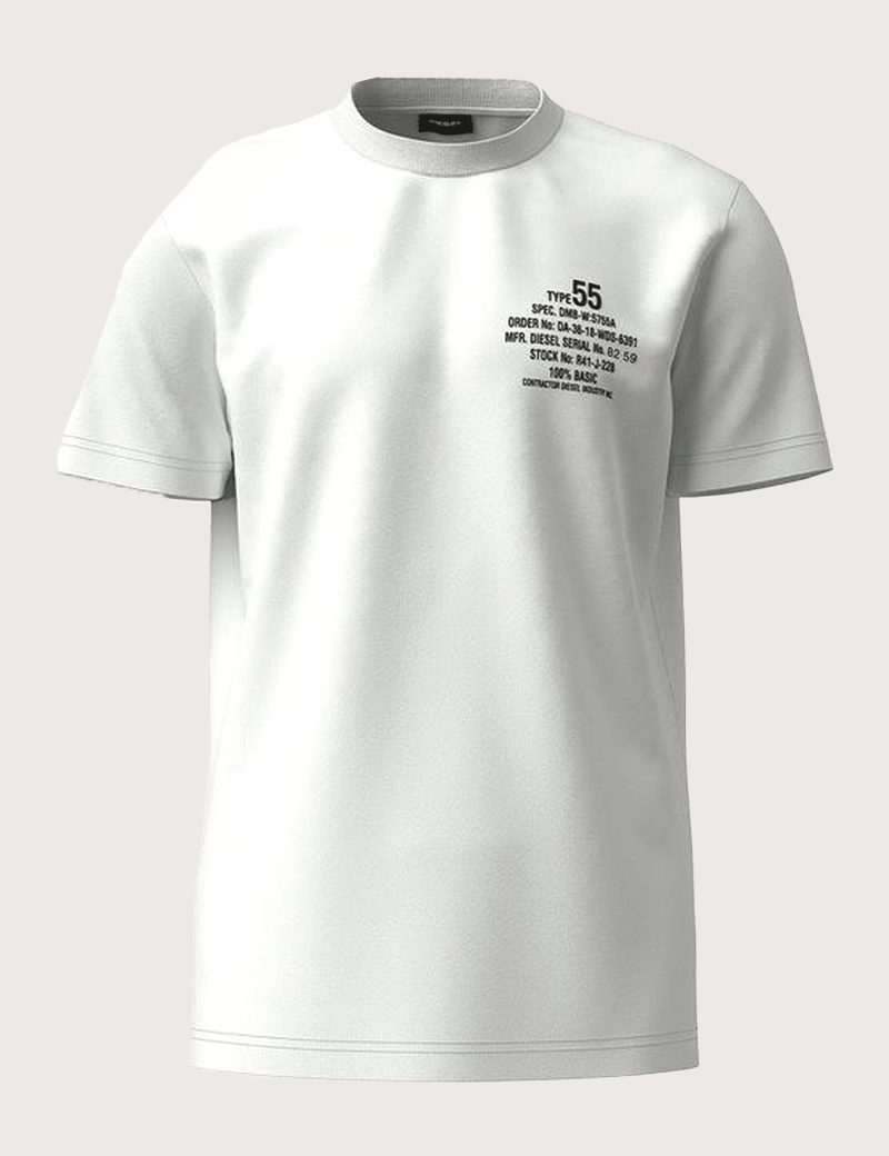 DIESEL T-SHIRT HOMME DIEGOR LOGO CŒUR ET DOS BLANC