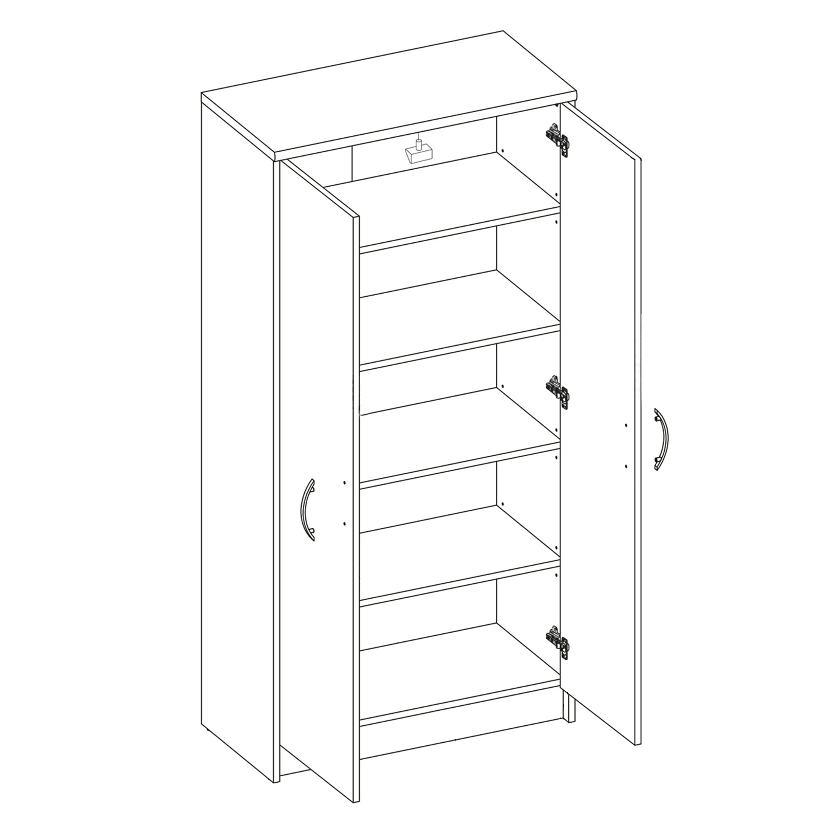 Schrank - weiß - 148 cm hoch