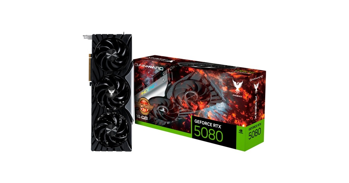 GainwardGeForce RTX 5080 Phoenix GS grafische kaart  (DLSS 4, 3x DisplayPort, 1x HDMI 2.1)