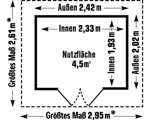 Grosfillex Lodge M tuinhuis, 296 x 258 cm, lichtgrijswit