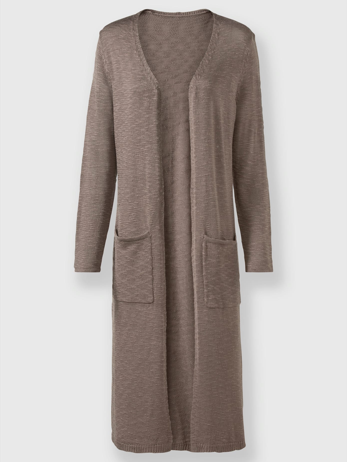 Veste longue en tricot qualité structurée chinée