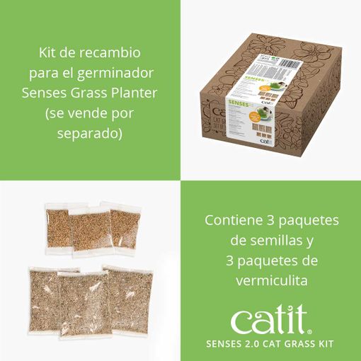 Kit de Grama Artificial para Gatos Catit Senses 2.0, 3 unidades - Ref. 43162W