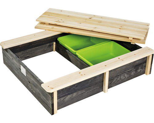 EXIT Aksent houten zandbak, 97x77x20,4 cm, grijs