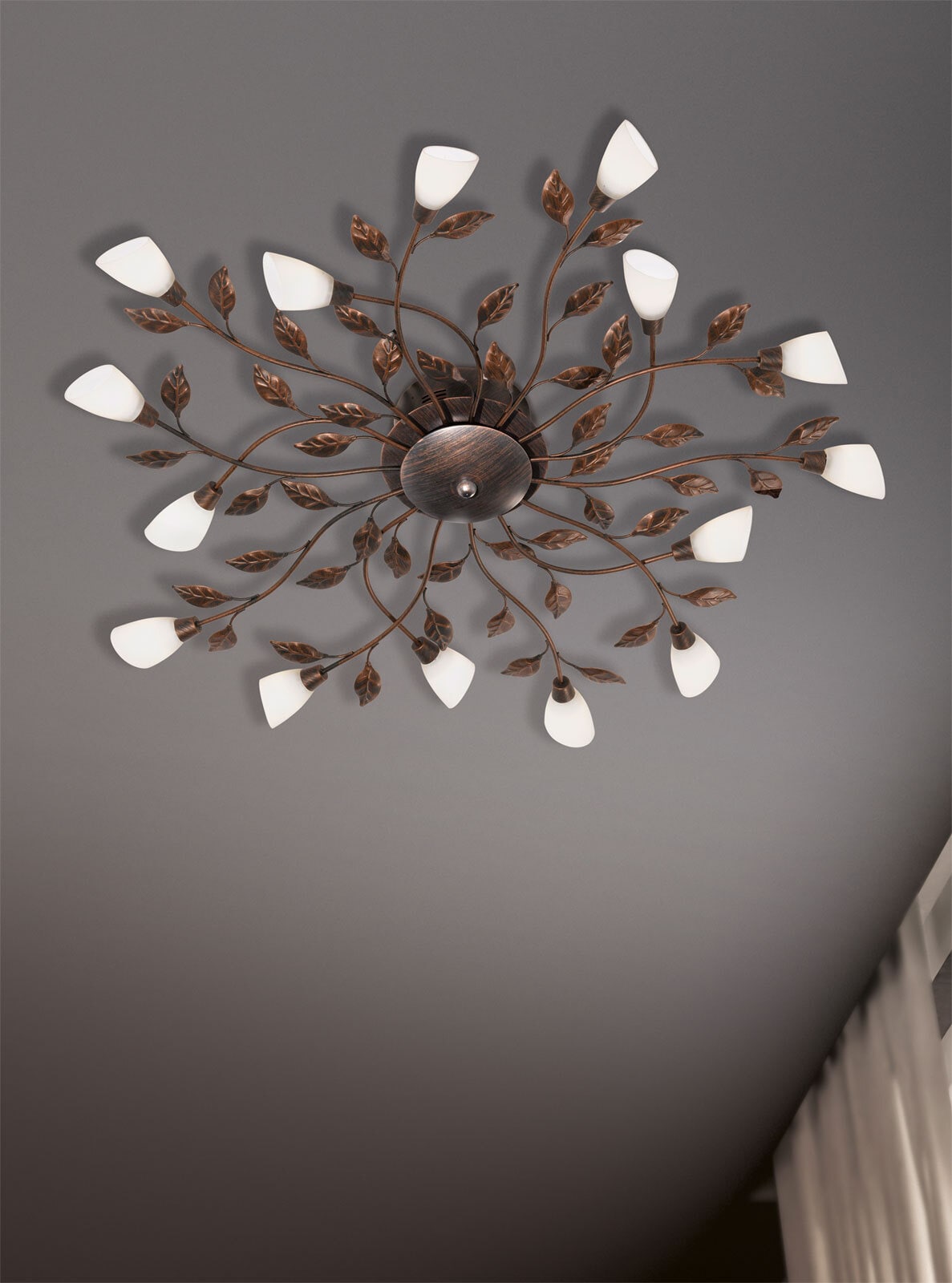 Reposa Deckenleuchte braun, mehrfarbig, 622811528, D/H: 80/10,5 cm, Metall