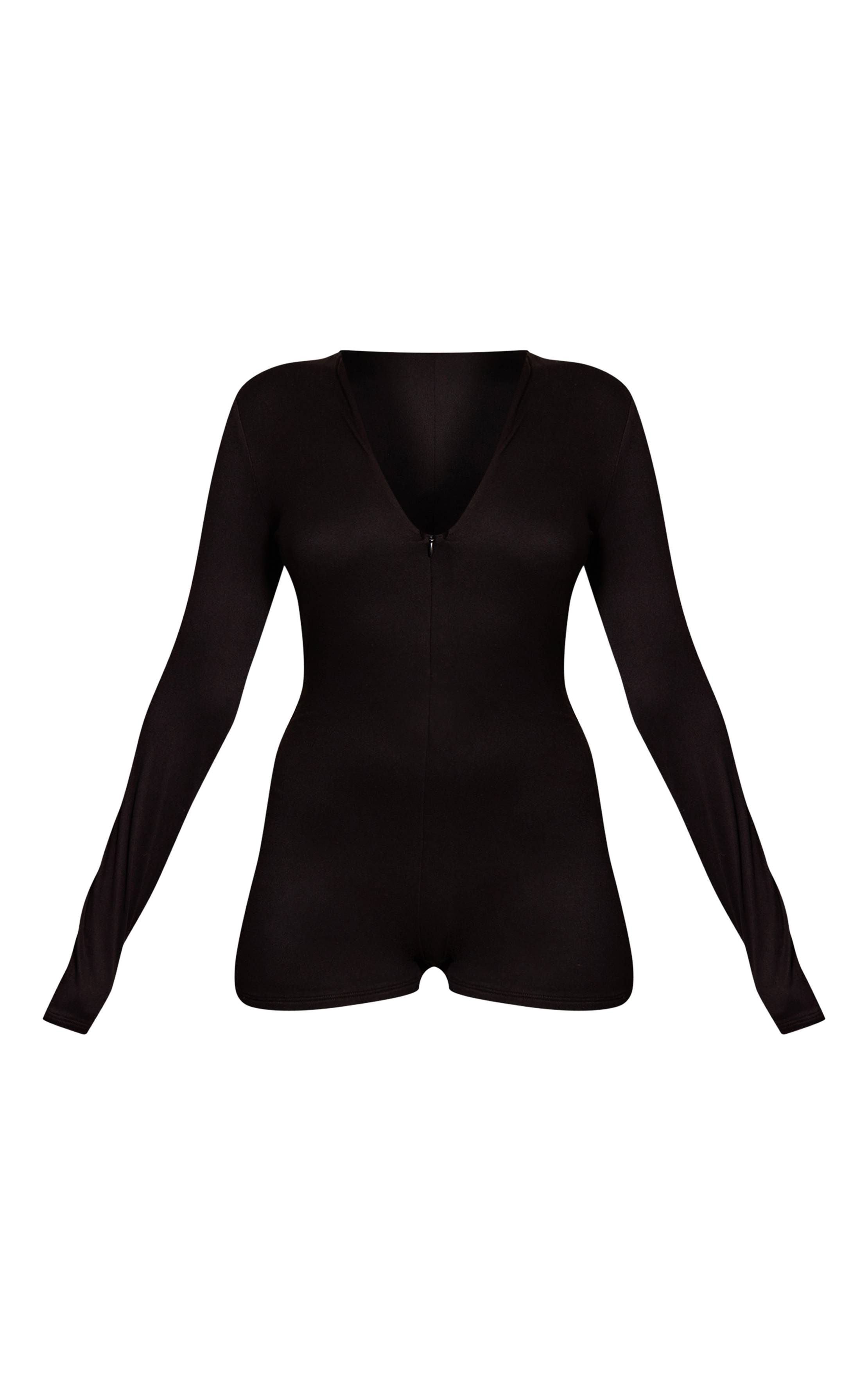 Noir Combinaison-short Zippée Toucher Doux