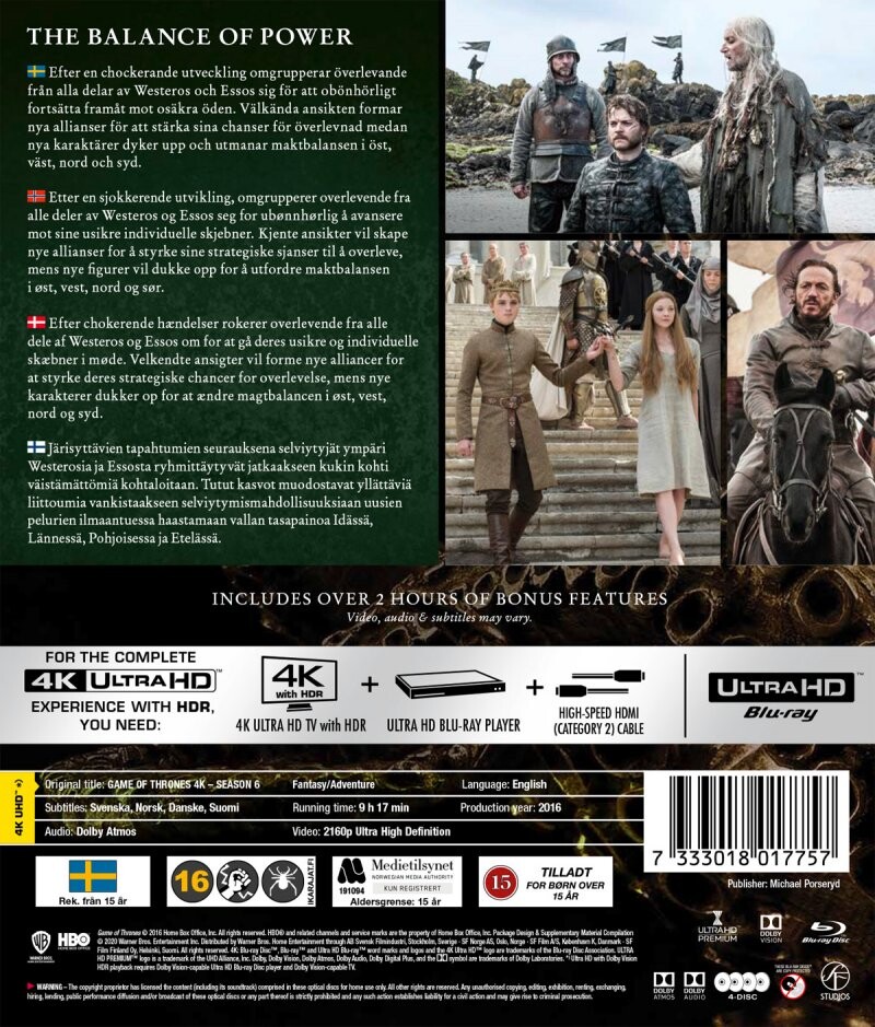 Game Of Thrones - Sæson 6 - Blu-Ray