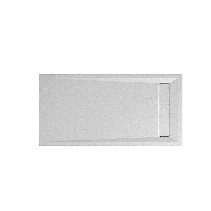 Receveur de douche 80 x 160 cm, résine, blanc, GoodHome Luiro