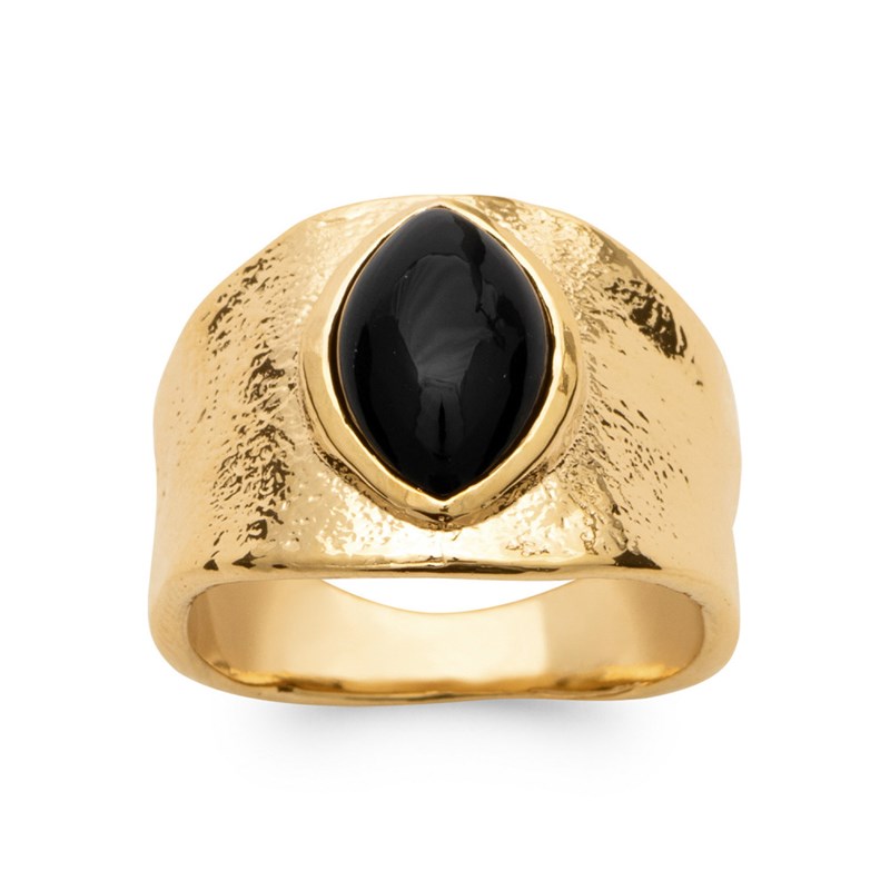 Bague Femme - Plaqué Or - Agate