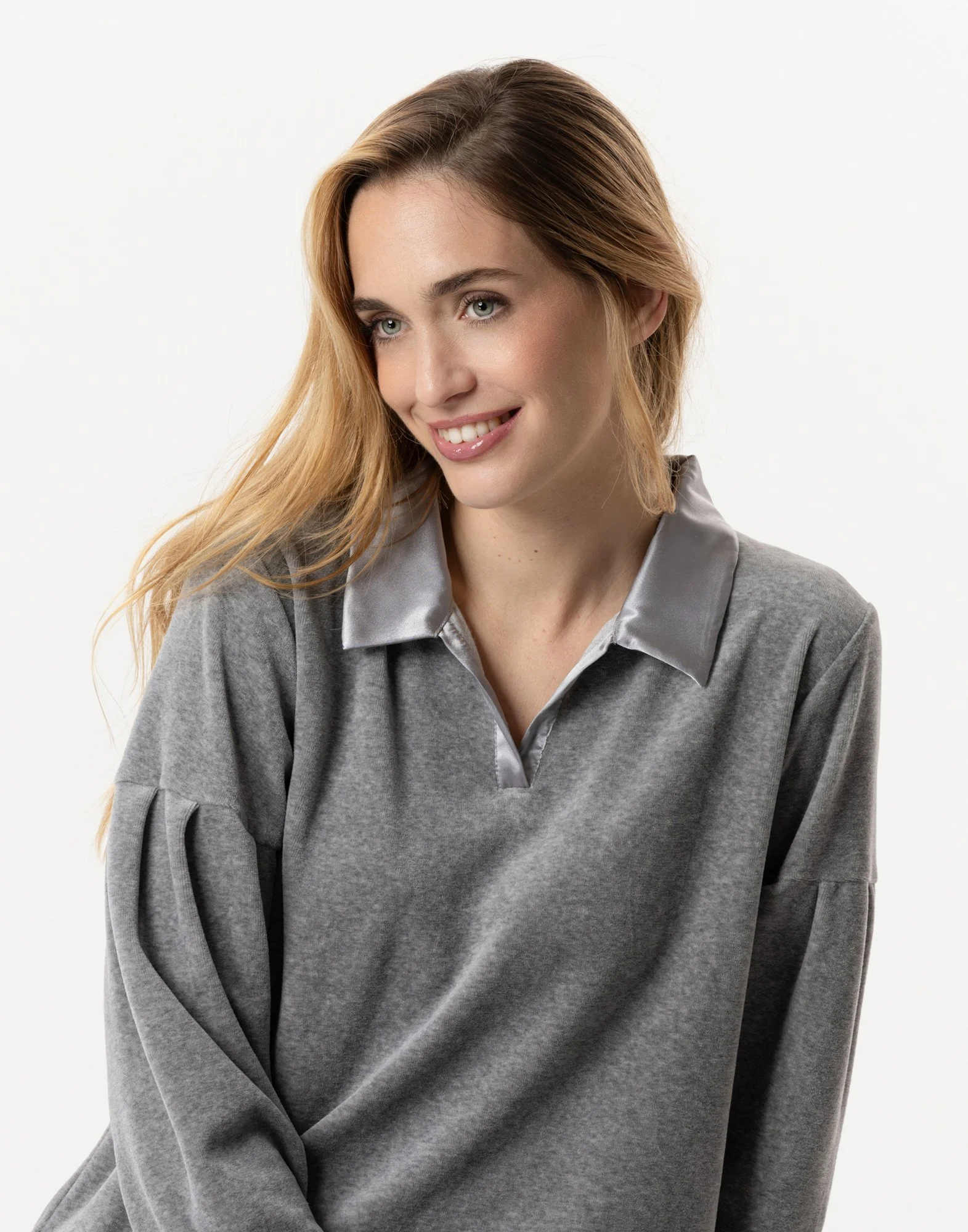 VELVET 802 - Pyjama en velours | Gris