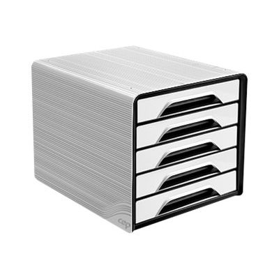 CEP Gloss - Module de classement 5 tiroirs - blanc/noir