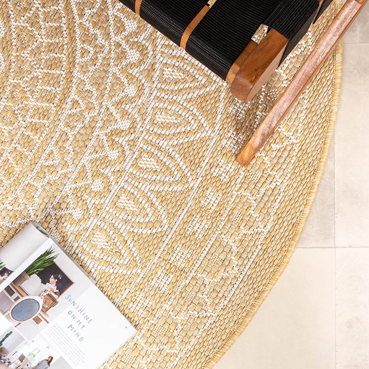 Rond buitenkleed - Summer Azteca Geel