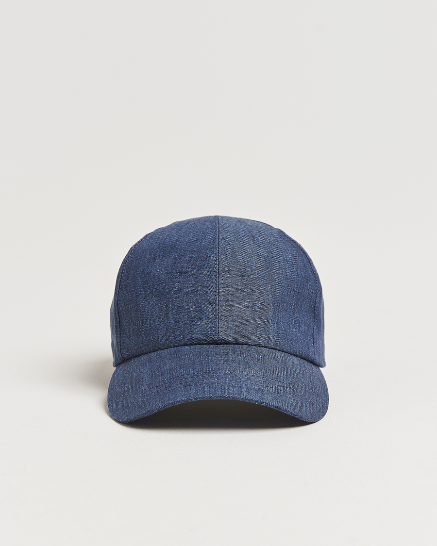 Wigéns Baseball Linen Cap Denim Blue