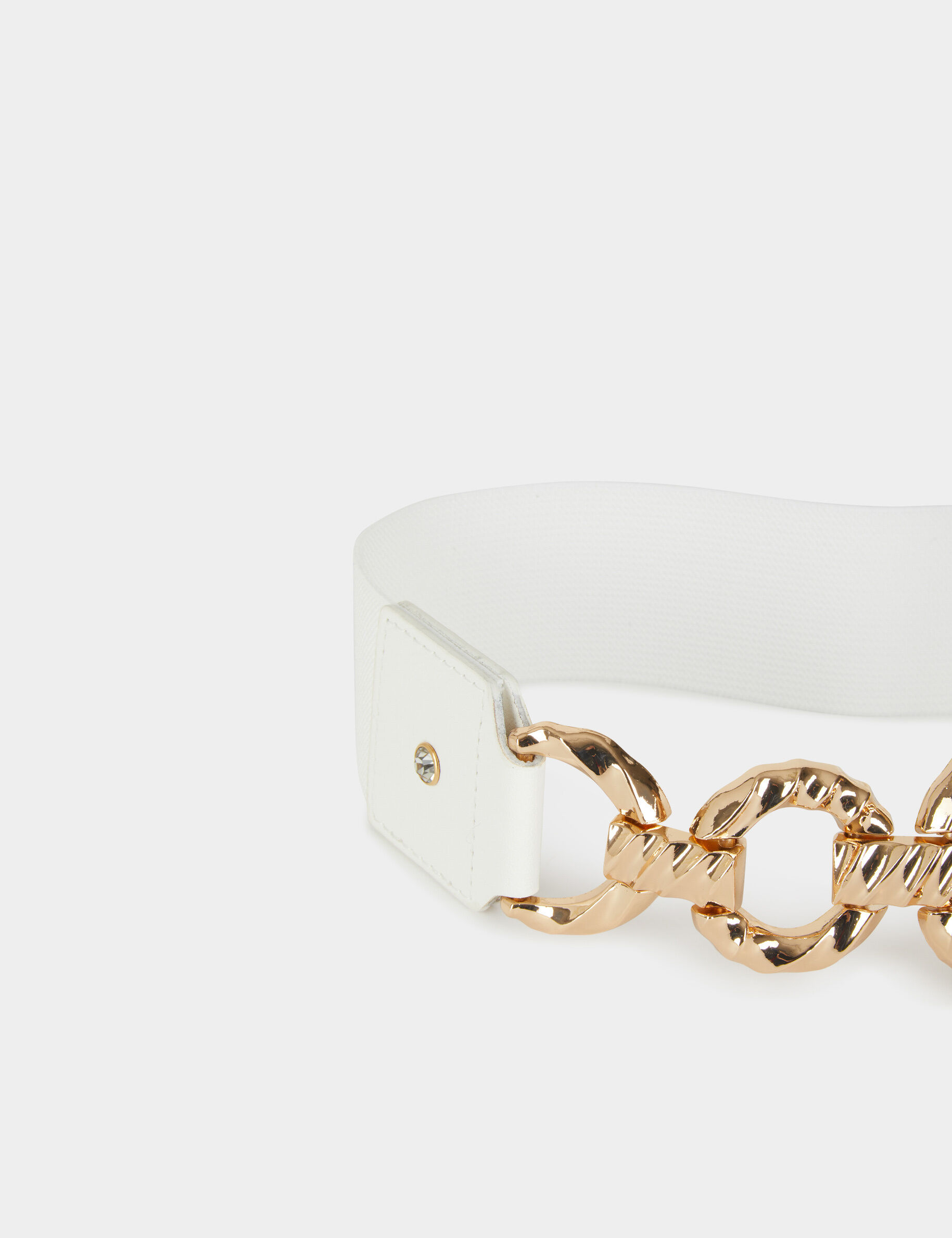 Ceinture élastiquée avec ornement blanc femme - blanc